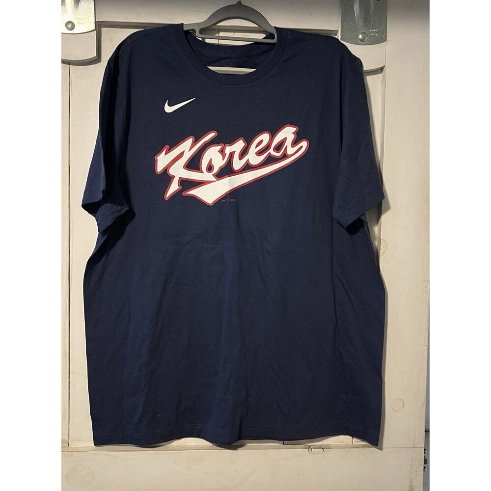 Nike Korea Lee J H #22 World Baseball Classic Jersey T-Shirt Blue Men's Size XL
